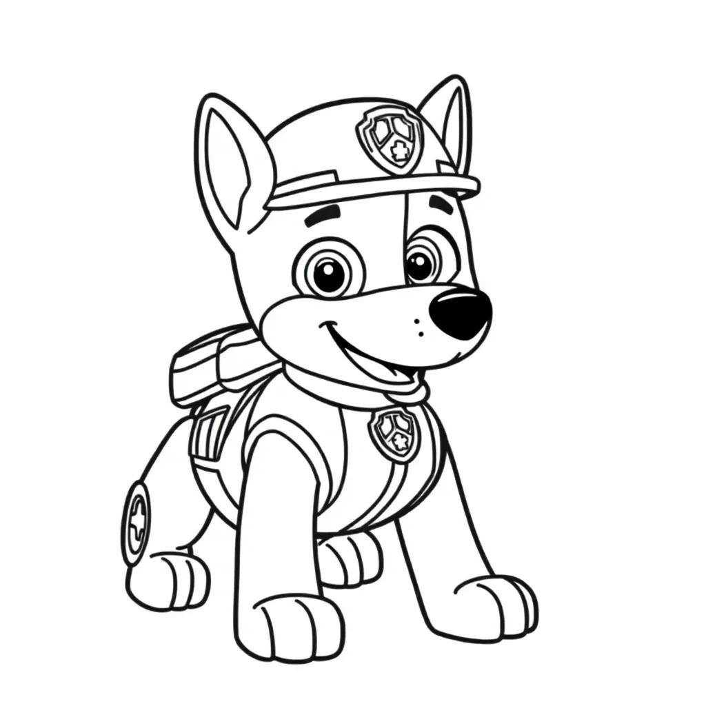 Paw Patrol Tracker Coloring Page