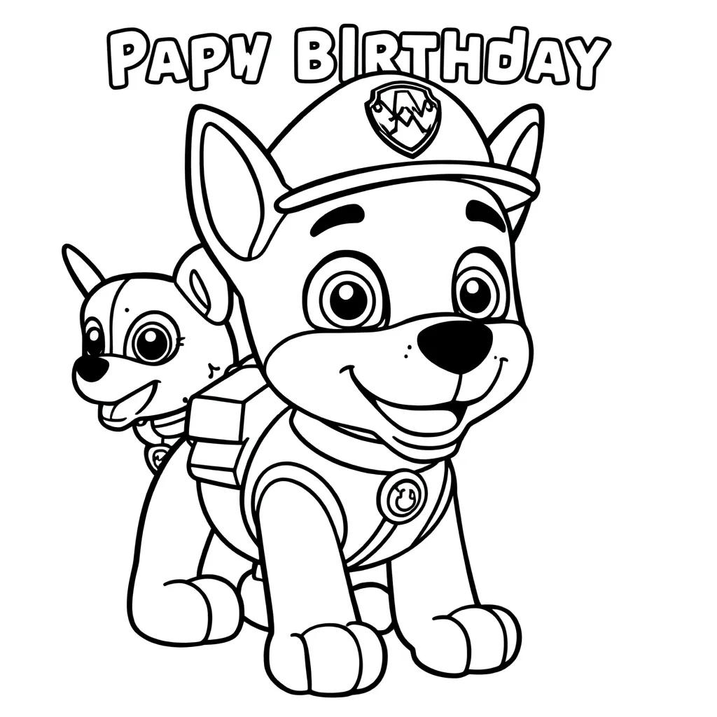 Paw Patrol Birthday Coloring Page