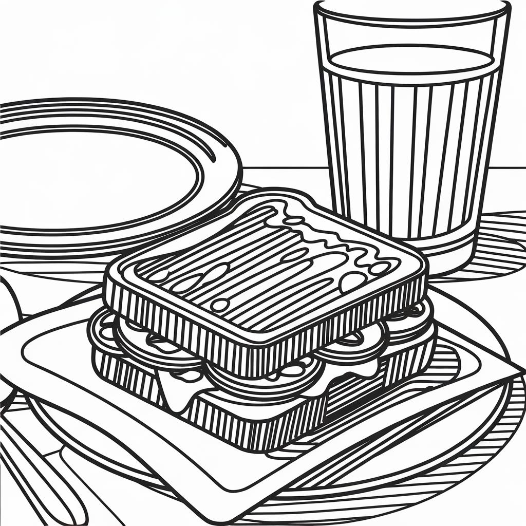 Peanut Butter And Jelly Coloring Page