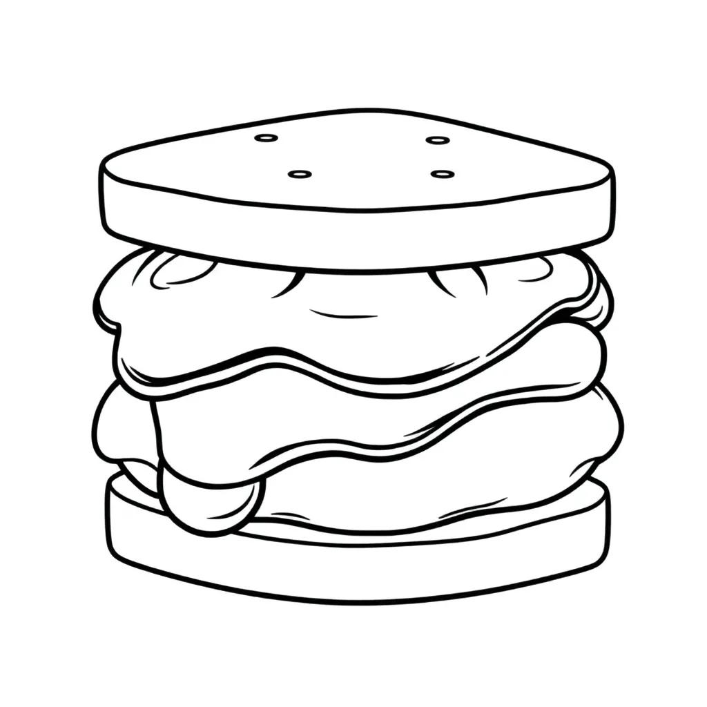 Peanut Butter And Jelly Sandwich Coloring Page