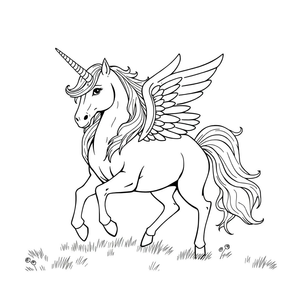 Pegasus And Unicorn Coloring Pages