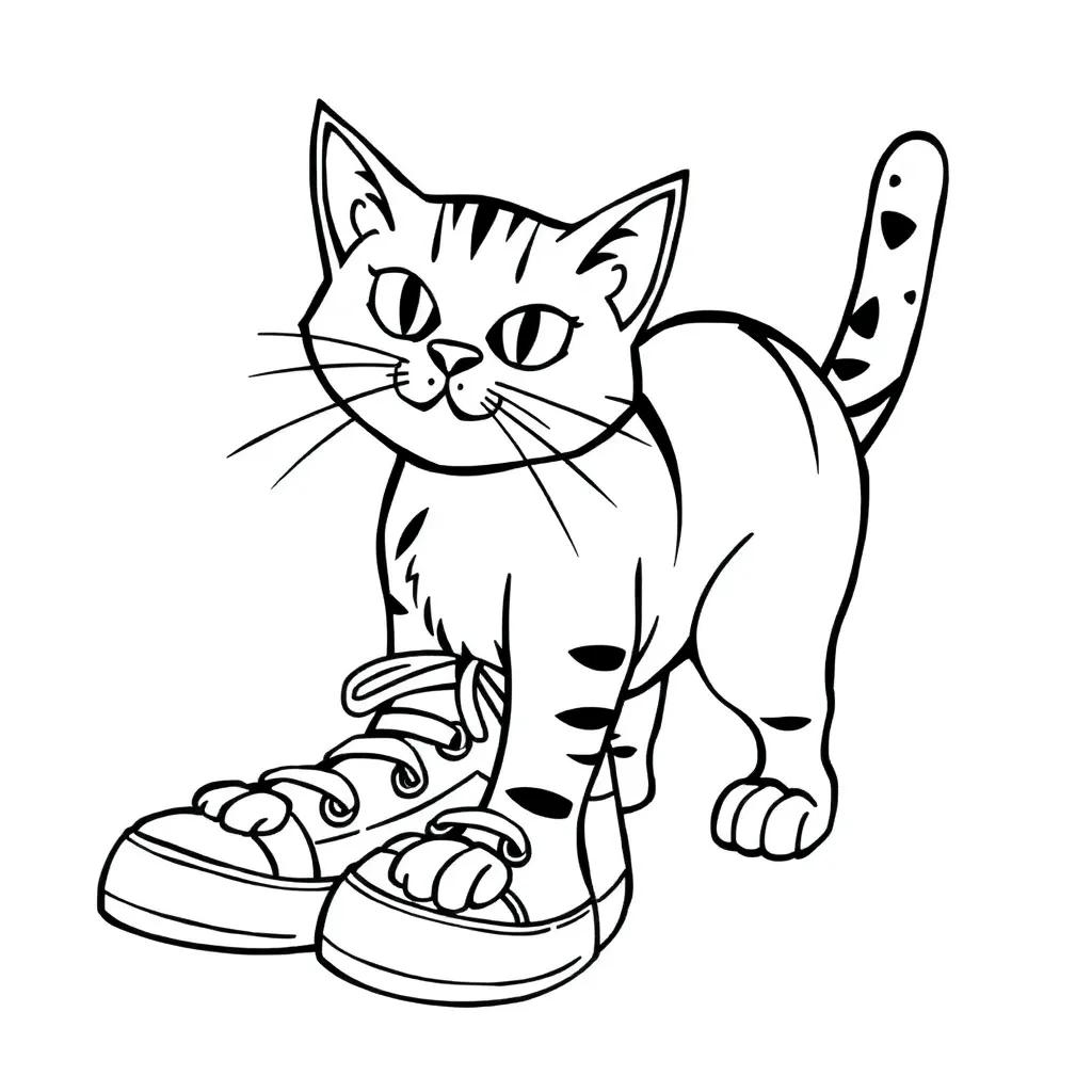 Pete The Cat Shoes Coloring Page