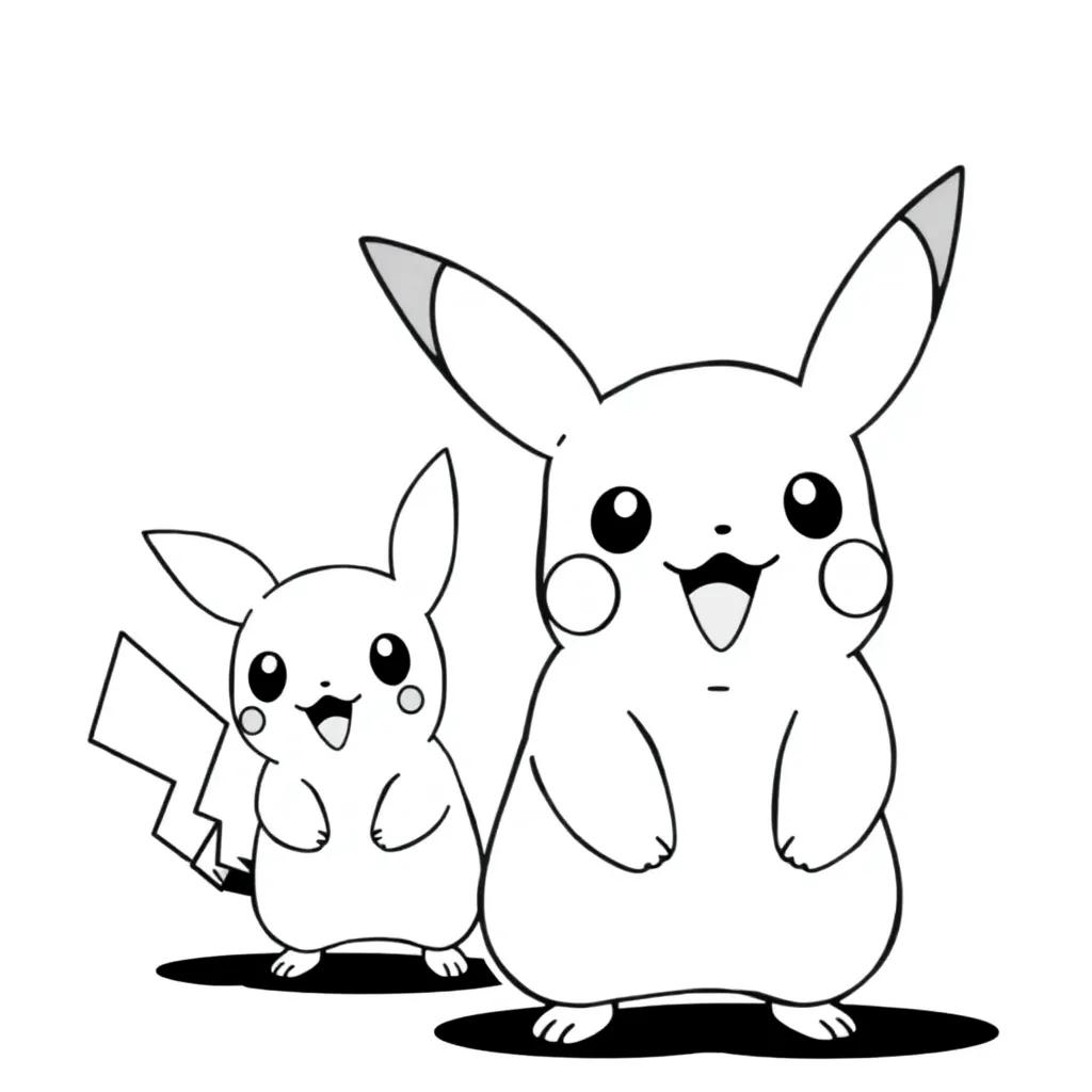 Pikachu And Pichu Coloring Pages
