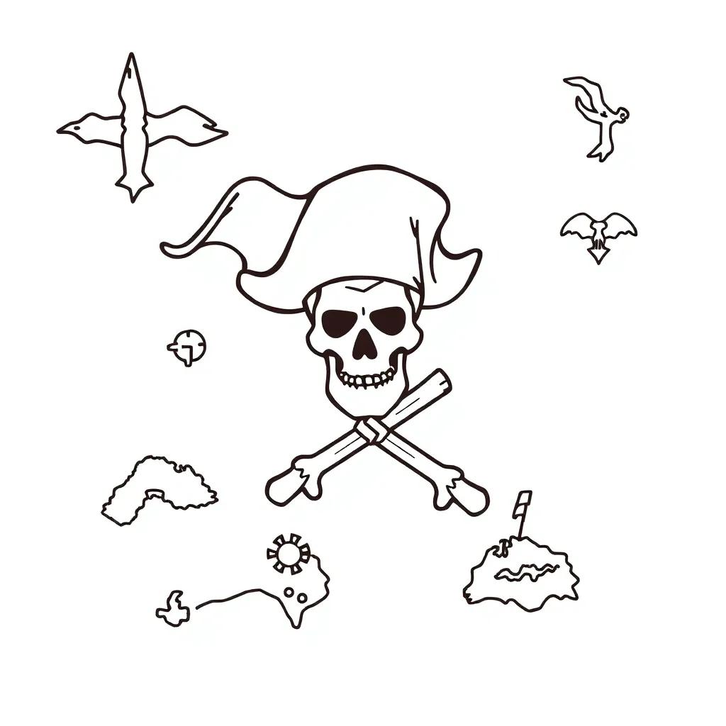 Pirate Map Coloring Pages