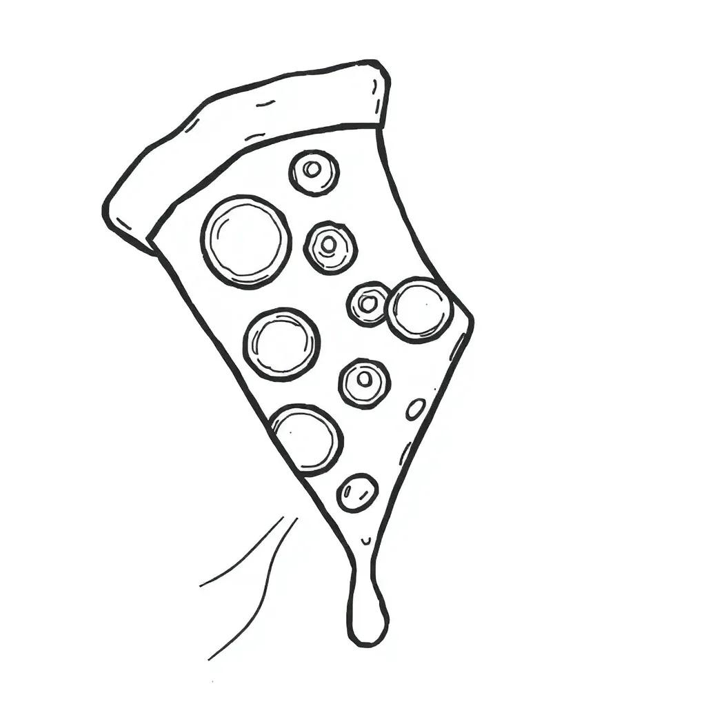 Pizza Slice Coloring Page