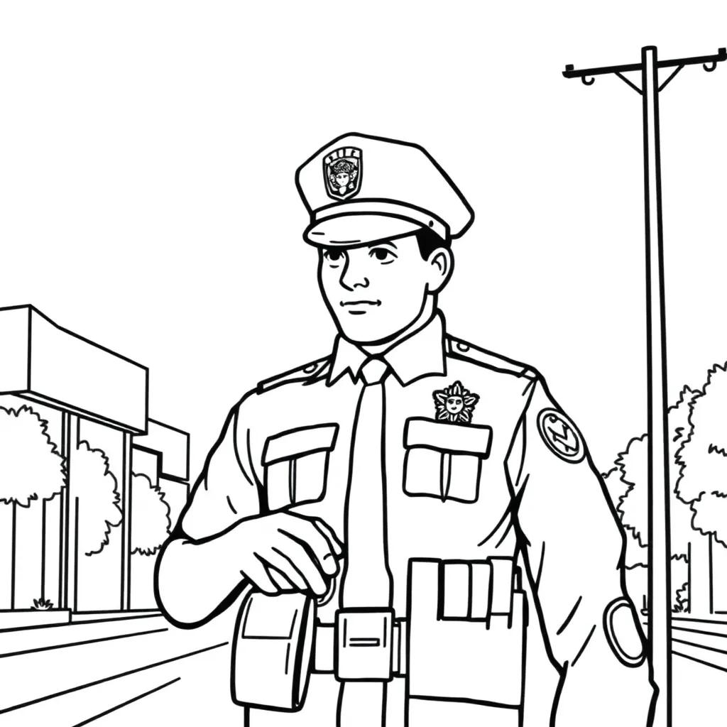Police Officer Coloring Page