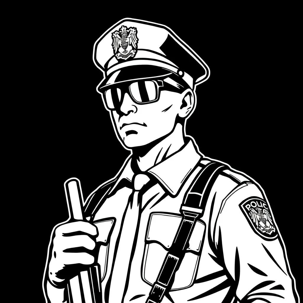 Police Man Coloring Page