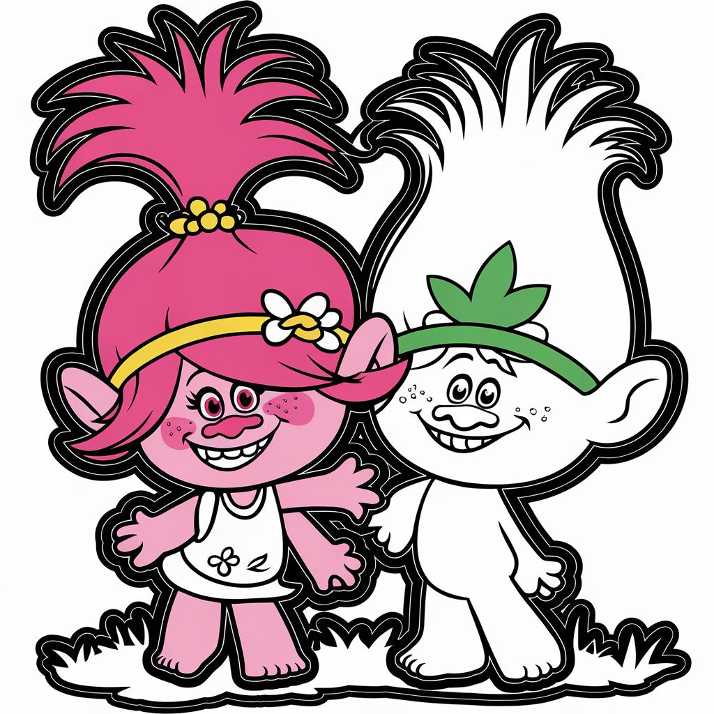 Poppy And Branch Coloring Pages