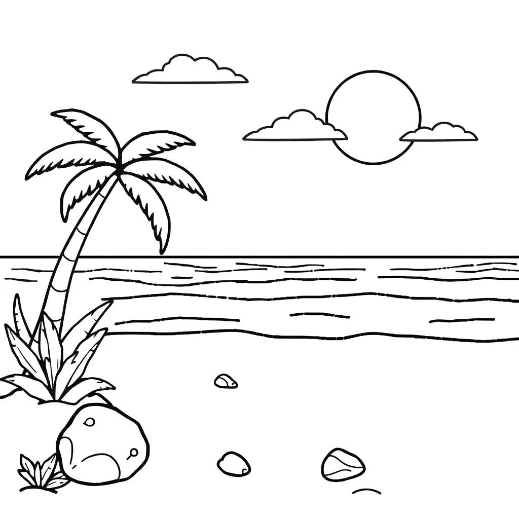 Preschool Beach Coloring Pages