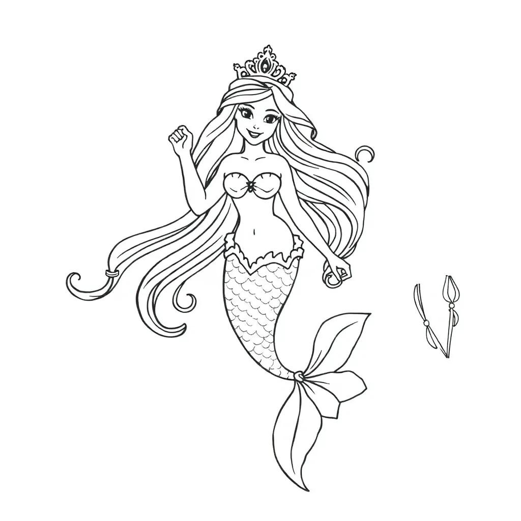 Princess Mermaid Coloring Page