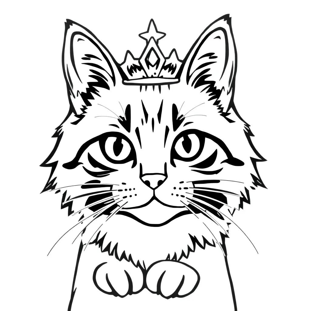 Princess Cat Coloring Pages