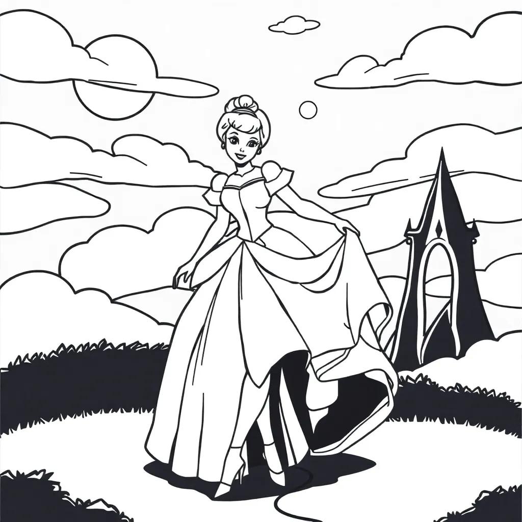 Princess Cinderella Coloring Page