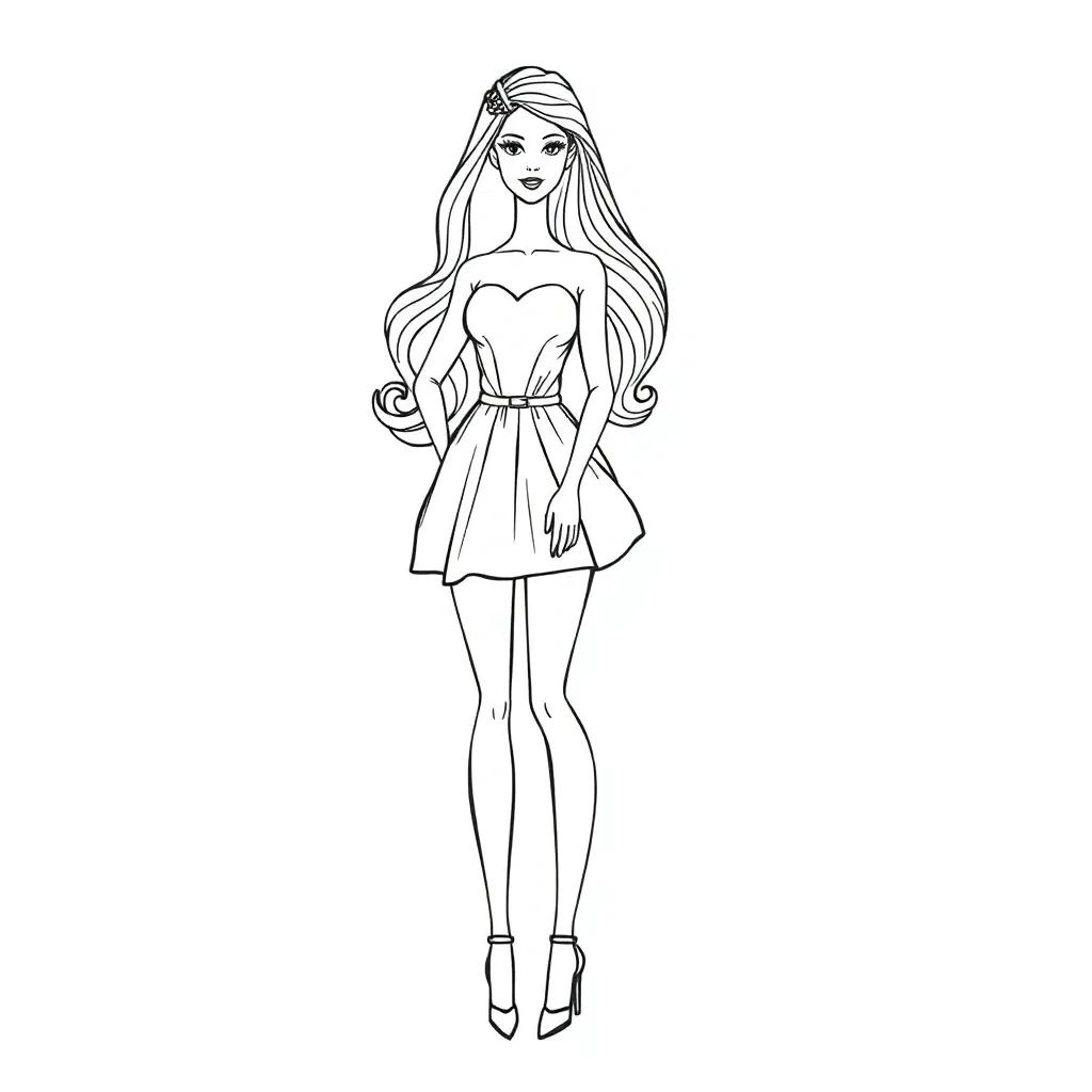 Printable Fashion Barbie Coloring Pages