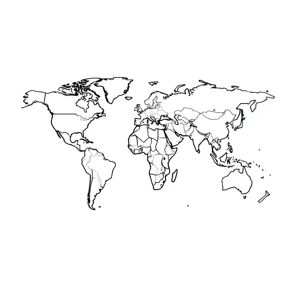 Printable World Map Coloring Page