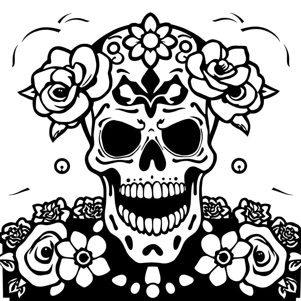 Printable Day Of The Dead Coloring Pages