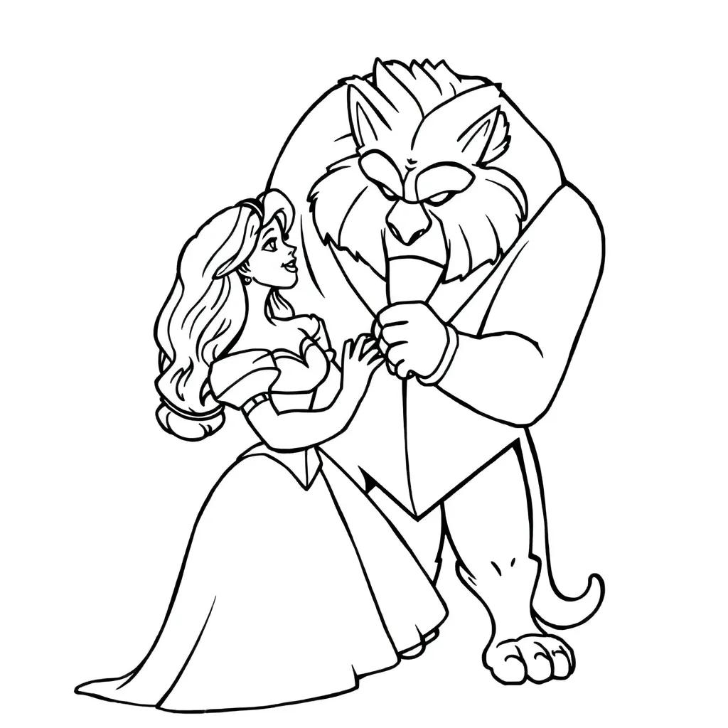 Printable Beauty And The Beast Coloring Pages