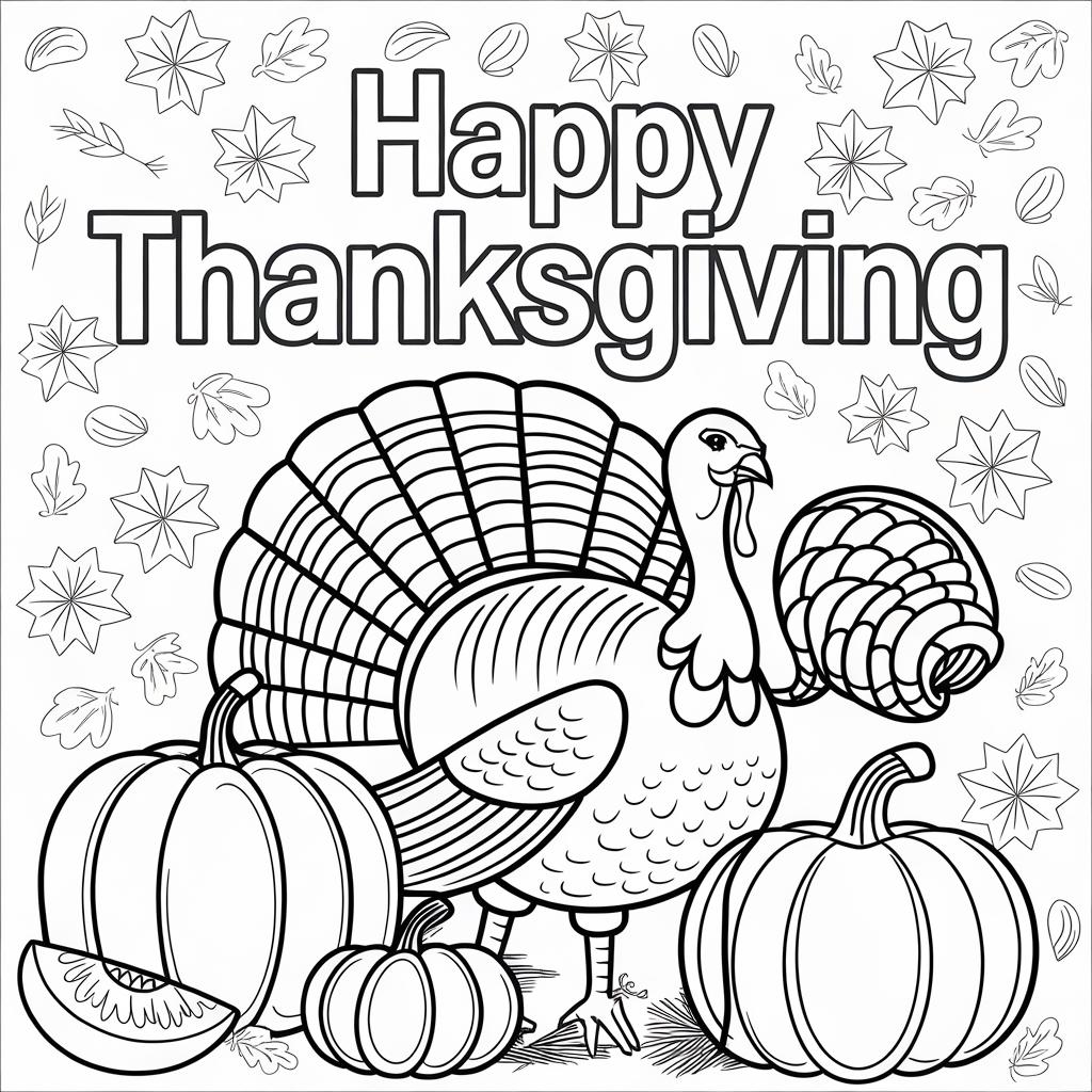 Printable Happy Thanksgiving Coloring Pages