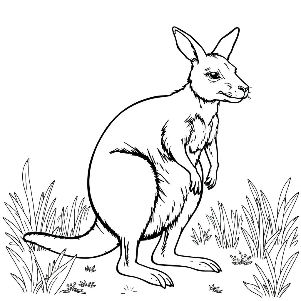 Printable Kangaroo Coloring Pages