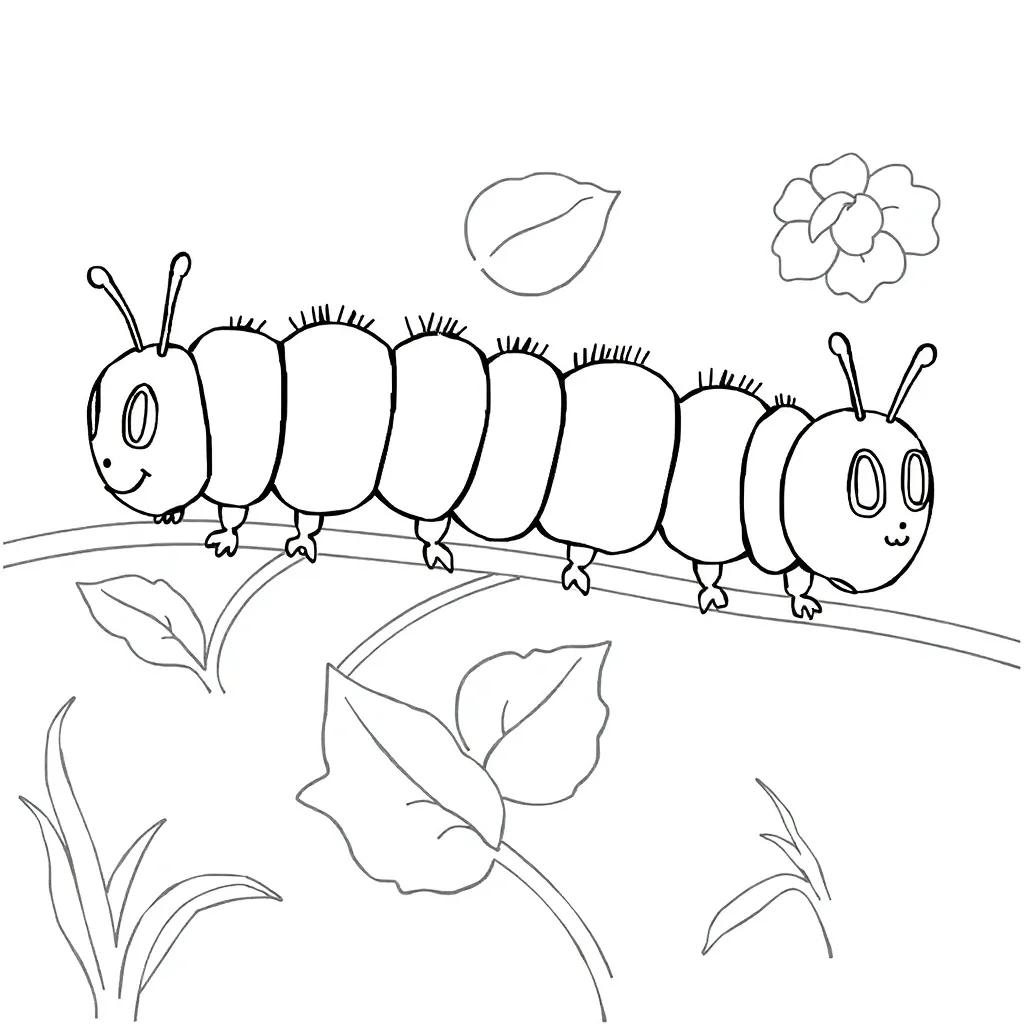 Printable Very Hungry Caterpillar Coloring Page