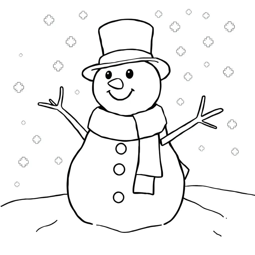 Printable Coloring Pages Snowman