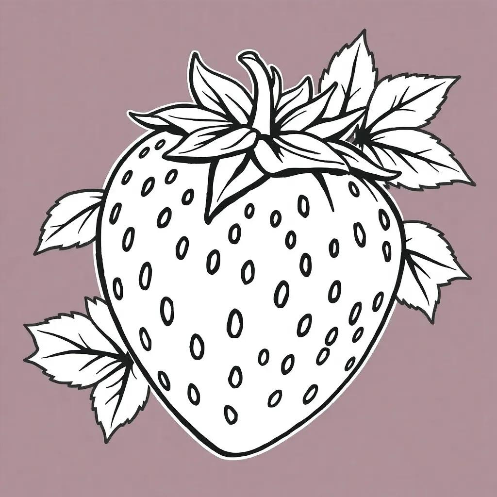Printable Strawberry Coloring Page