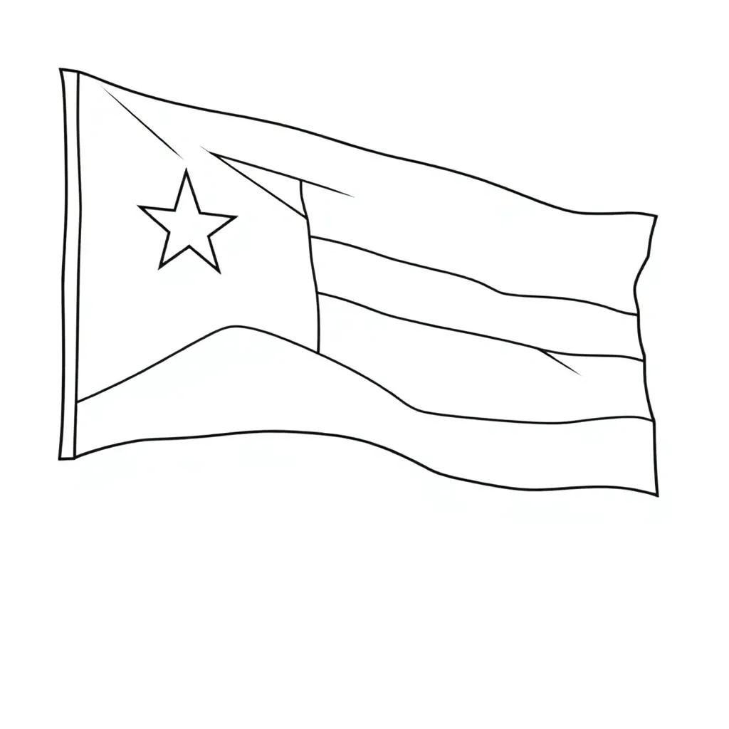 Puerto Rico Flag Coloring Page
