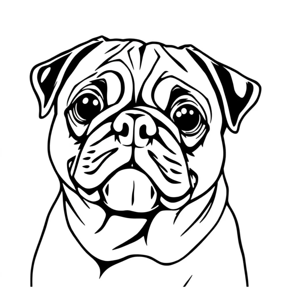 Pug Printable Coloring Pages