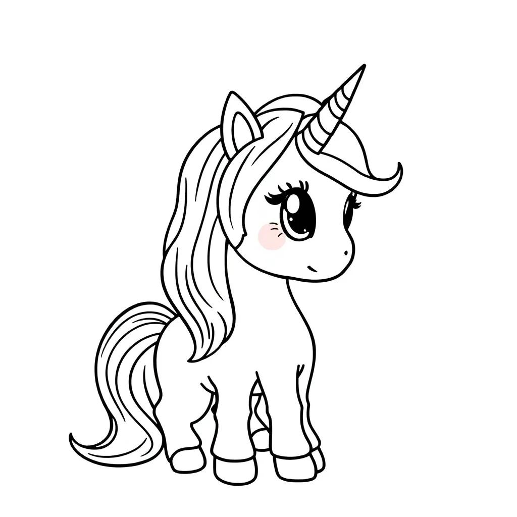 Rainbow Cute Unicorn Coloring Pages