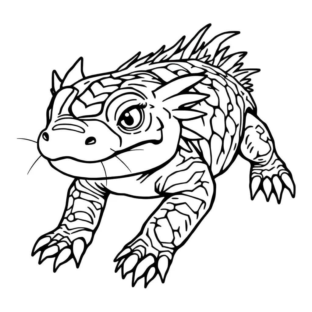 Realistic Axolotl Coloring Page Realistic Axolotl Coloring Page