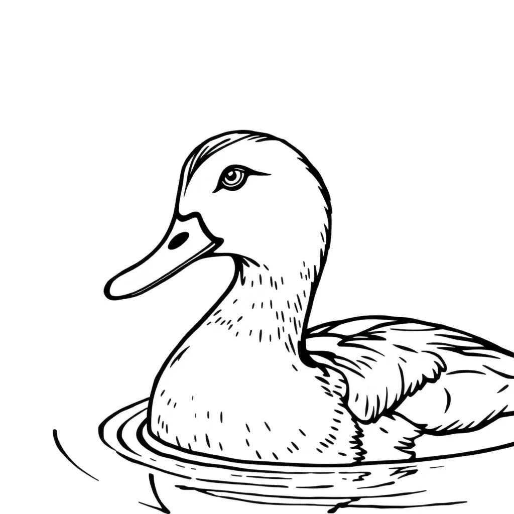 Realistic Duck Coloring Pages