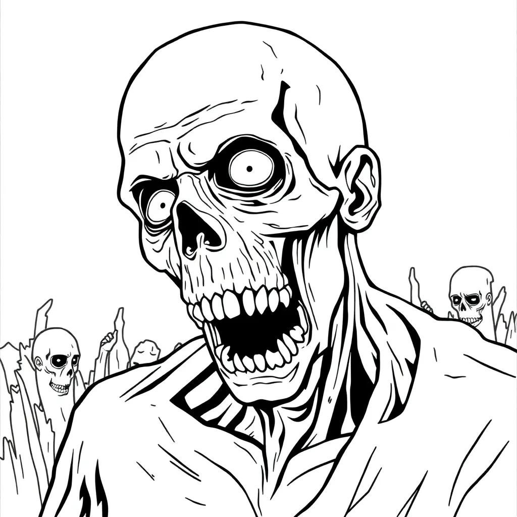 Realistic Zombie Coloring Pages