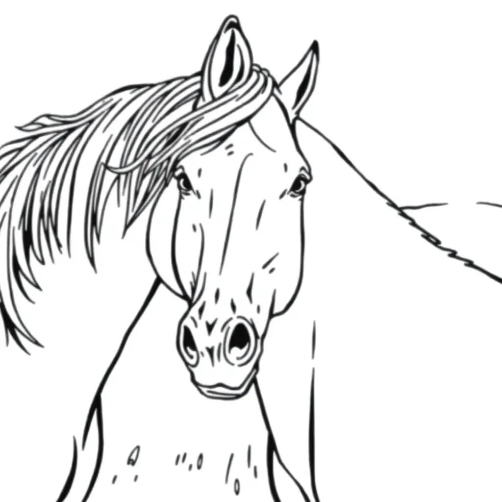Realistic Printable Horse Coloring Pages