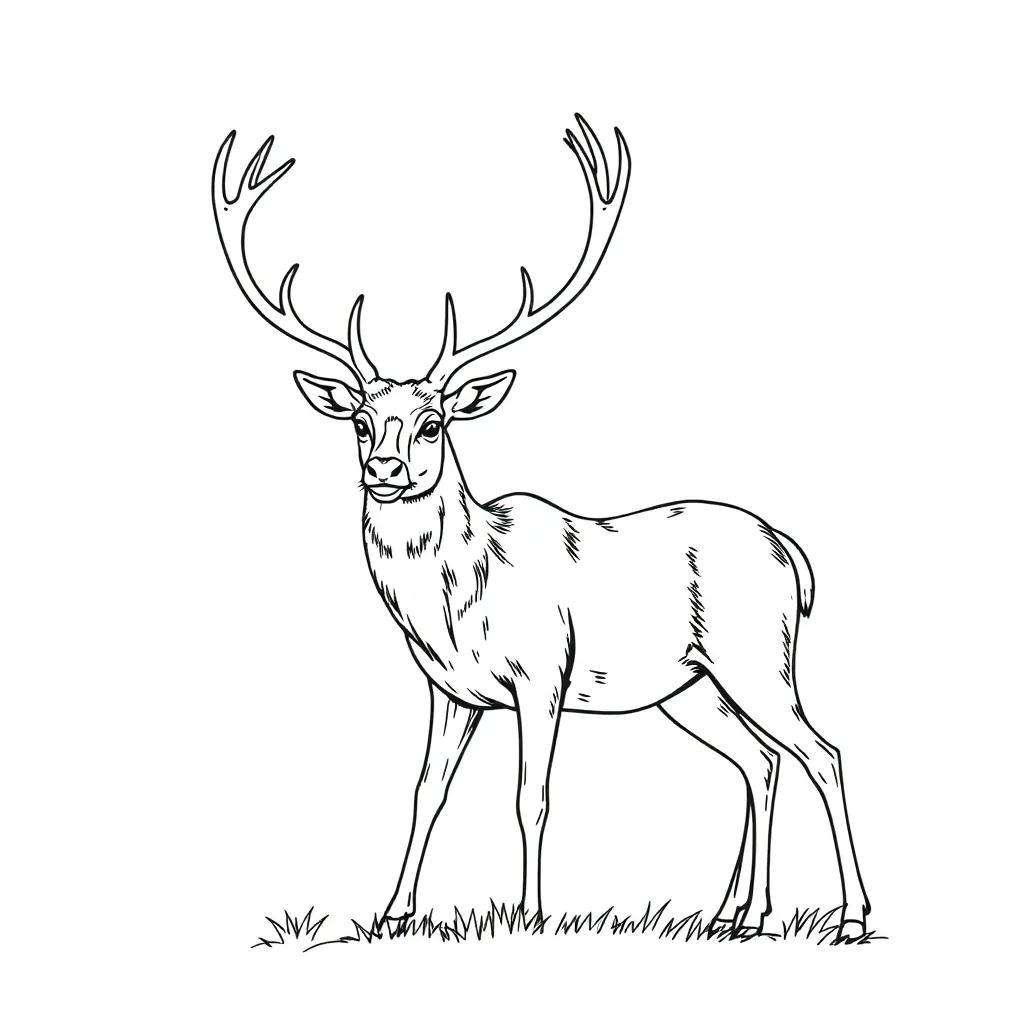 Realistic Reindeer Coloring Pages