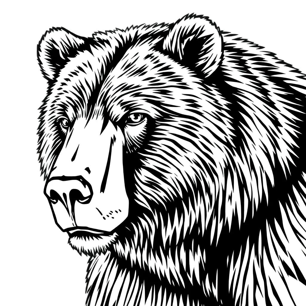 Realistic Bear Coloring Pages