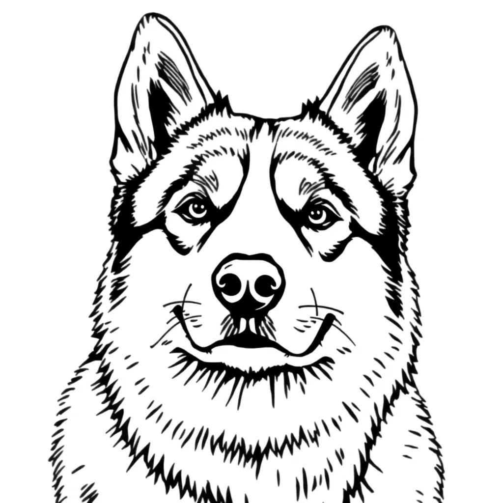 Realistic Husky Coloring Pages