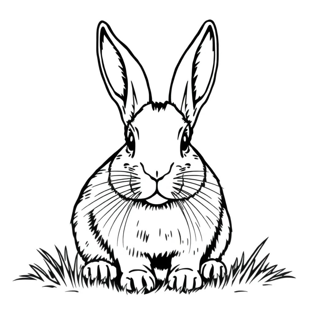 Realistic Rabbit Coloring Pages