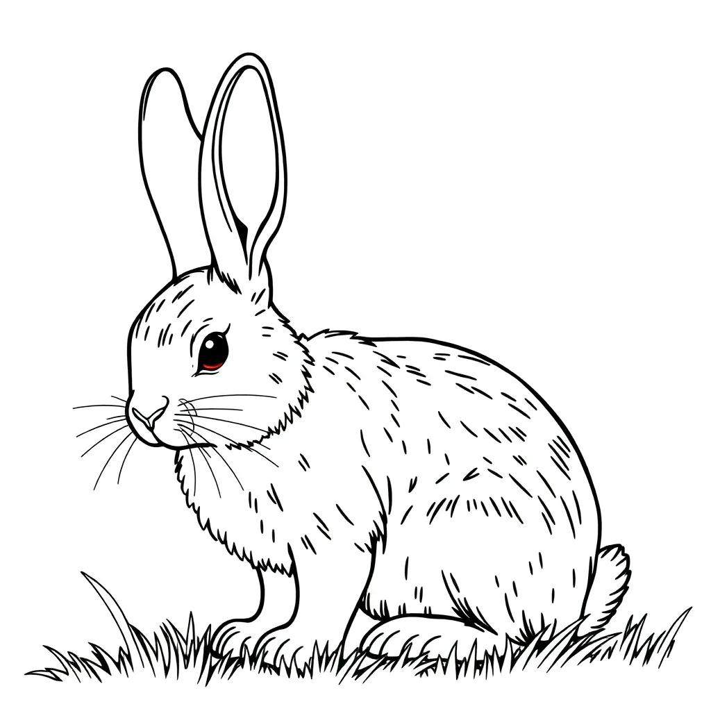 Realistic Bunny Coloring Pages