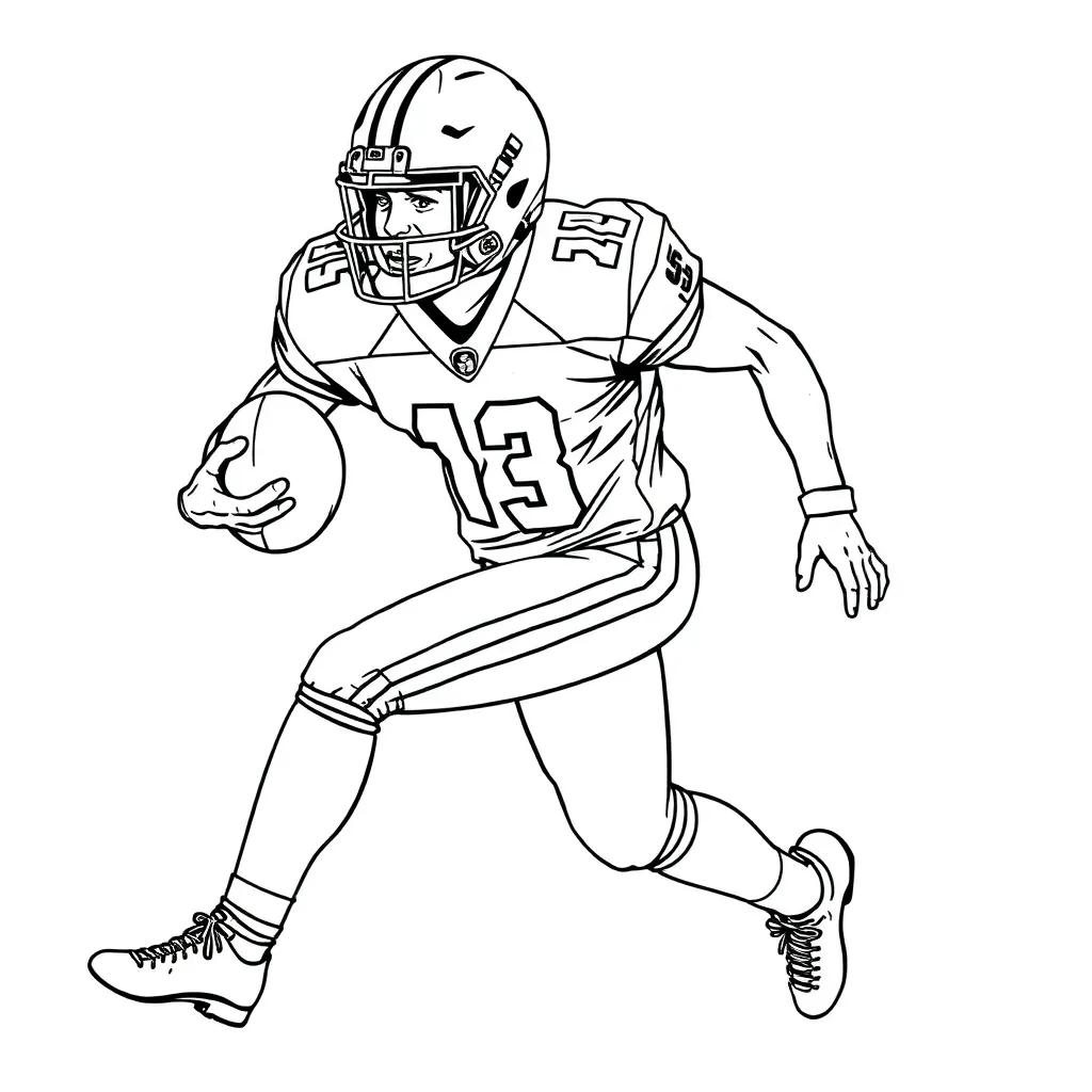 Realistic Football Player Coloring Pages