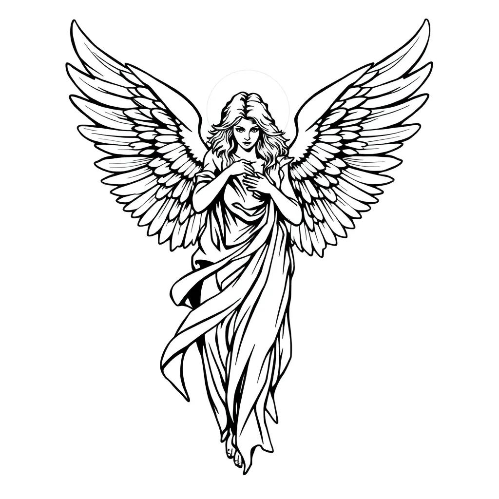 Realistic Angel Coloring Pages