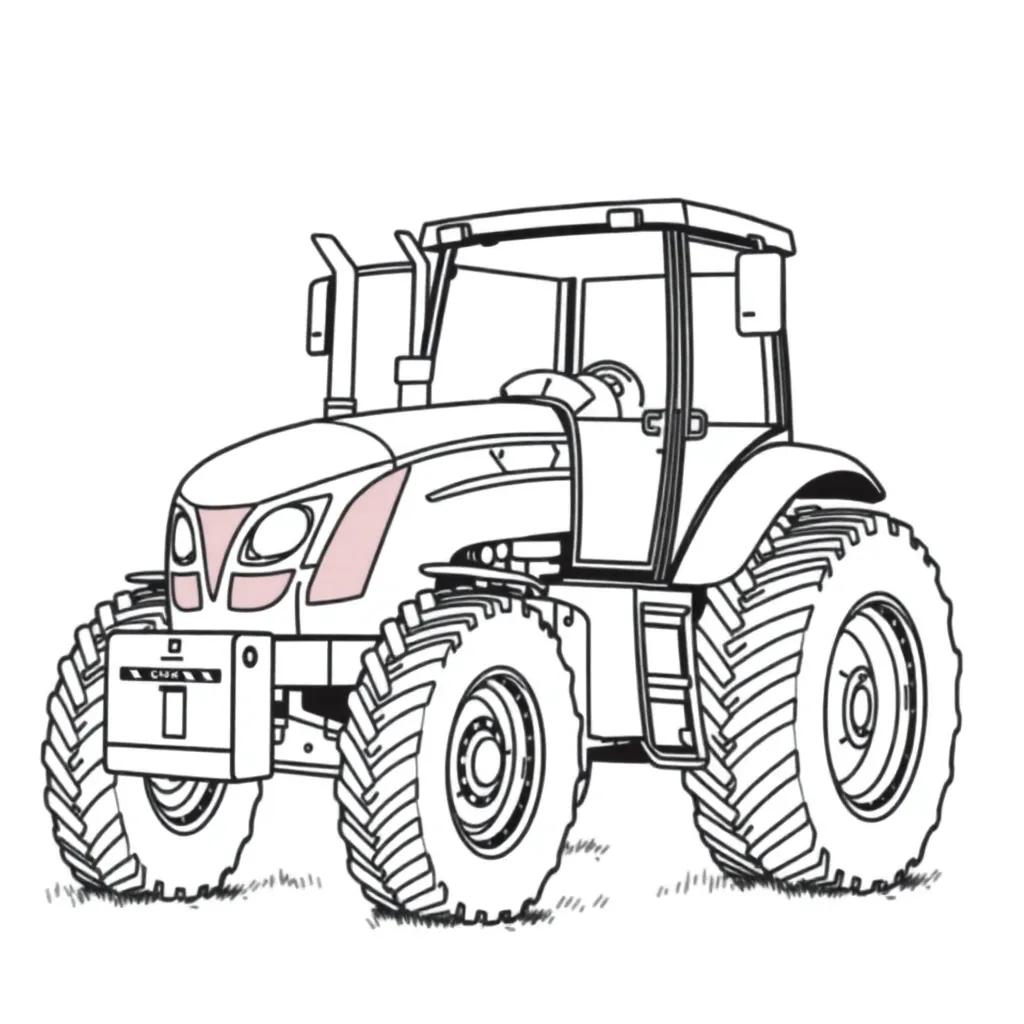 Realistic Tractor Coloring Pages