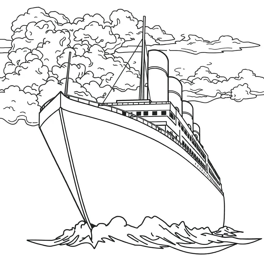 Realistic Titanic Coloring Page