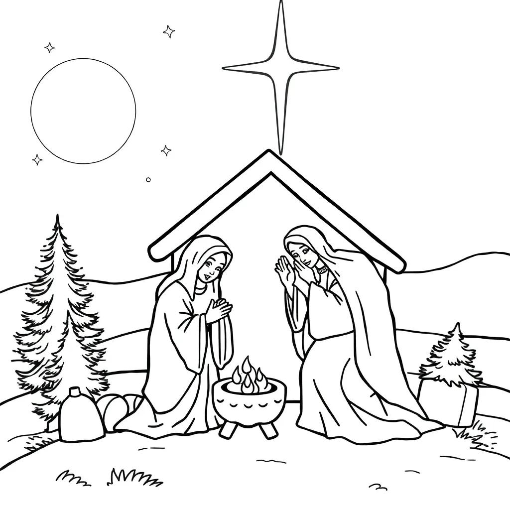 Religious Christmas Coloring Pages