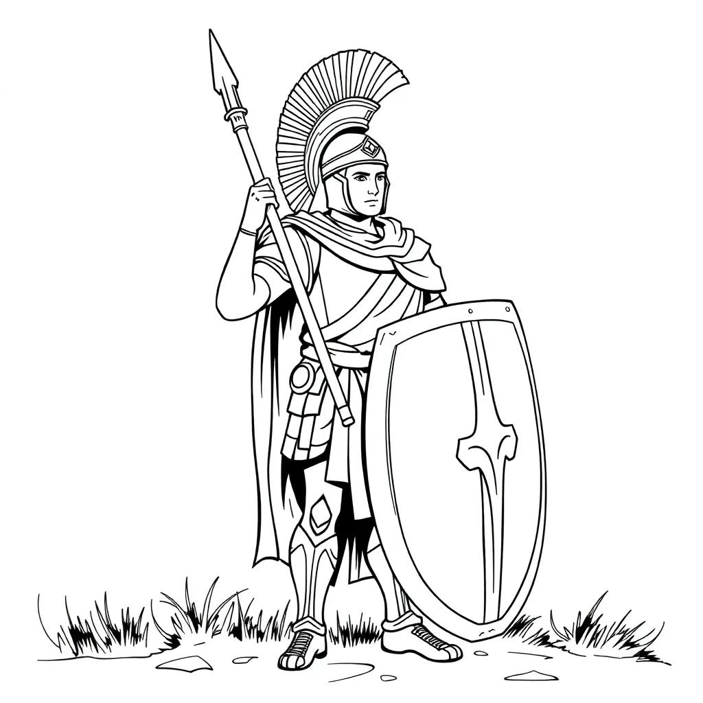 Roman Soldier Coloring Page