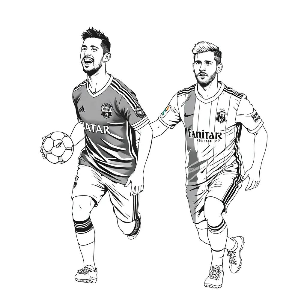 Ronaldo And Messi Coloring Page