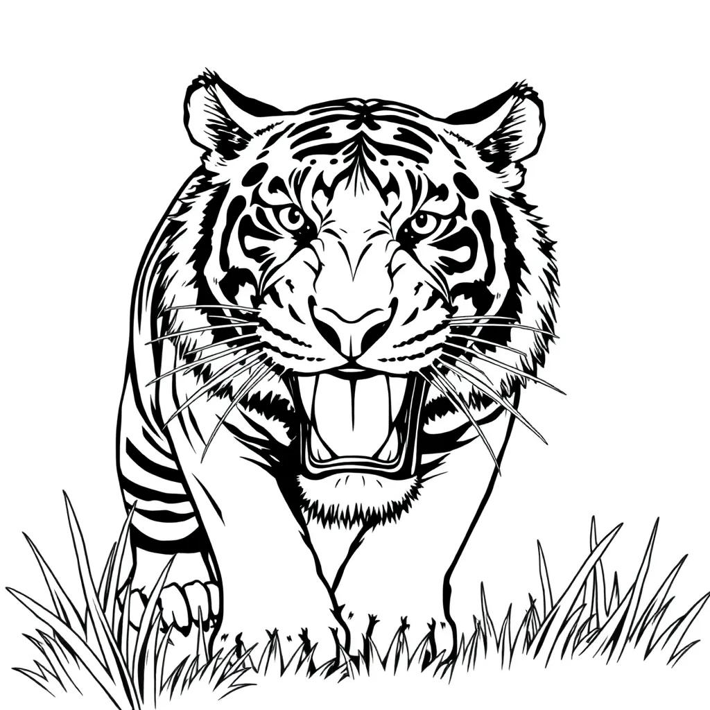 Saber Tooth Tiger Coloring Page