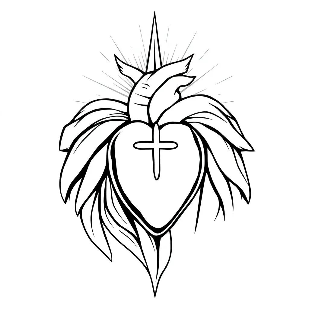 Sacred Heart Of Jesus Coloring Page
