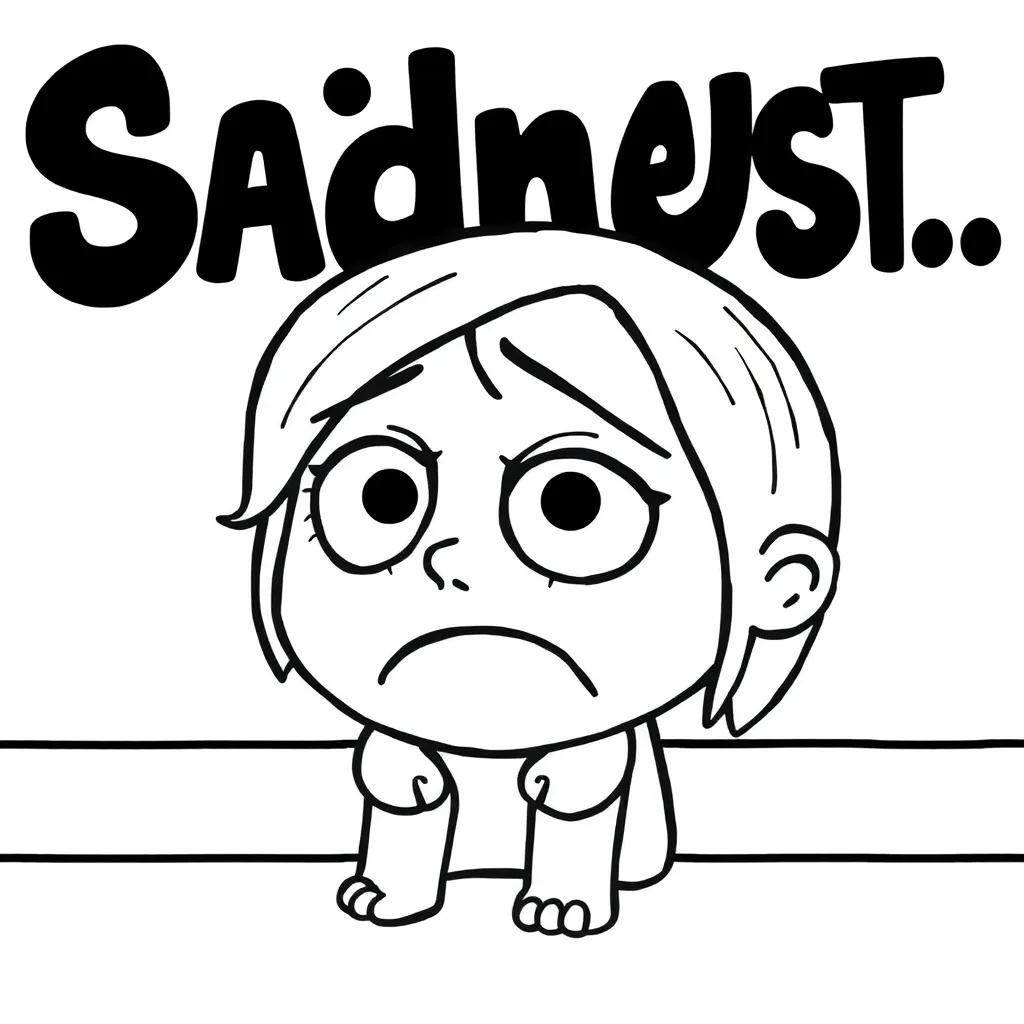 Sadness Inside Out Coloring Page