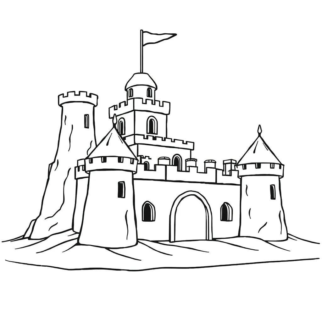 Sand Castle Coloring Page