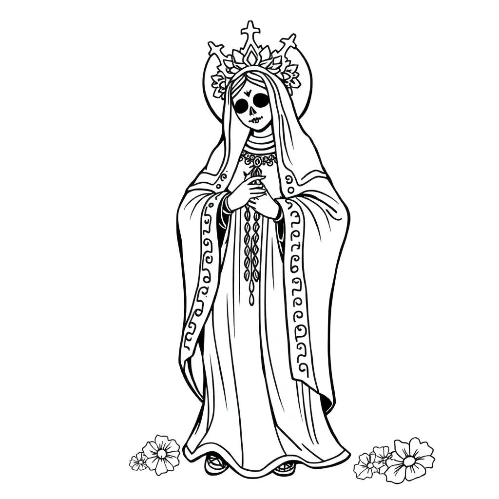 Santa Muerte Coloring Pages