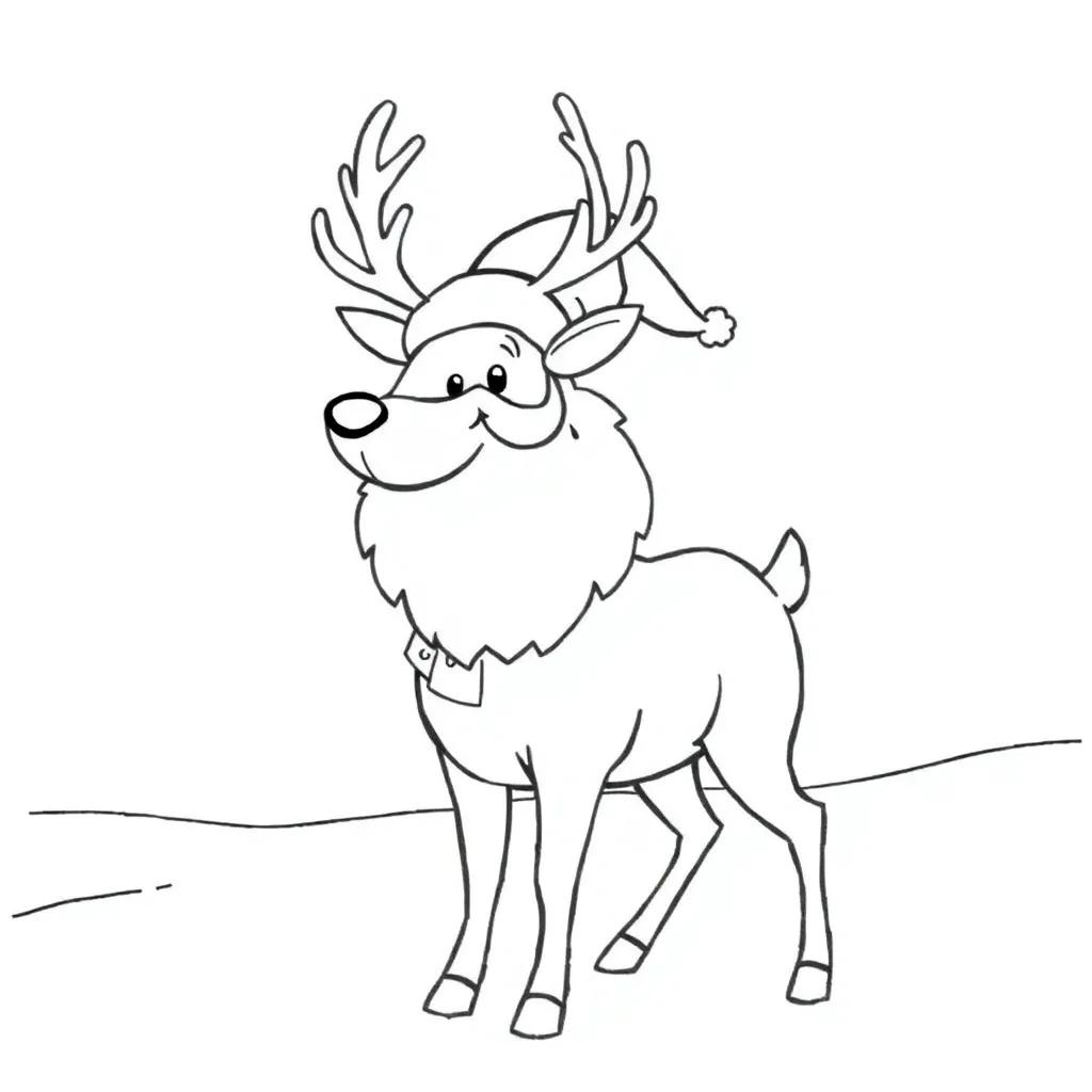 Santa Rudolph Coloring Pages